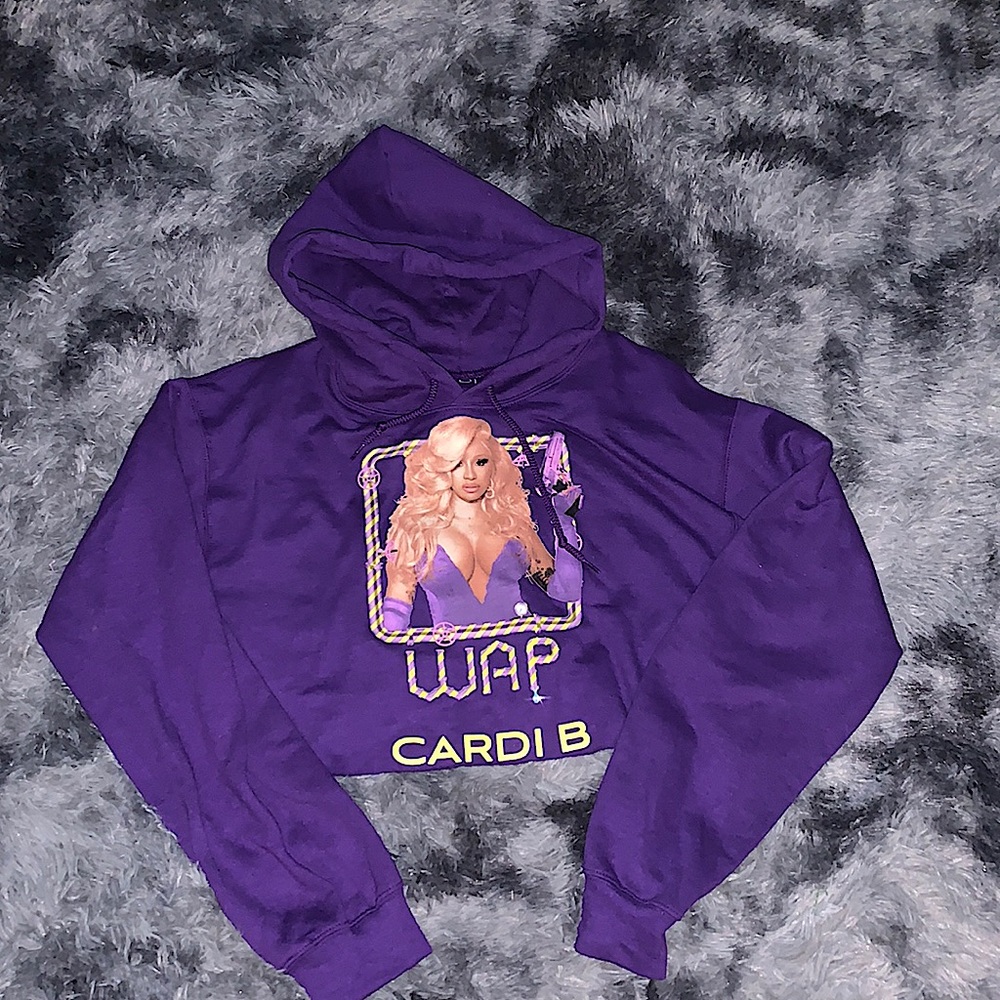 WAP Cardi B Cropped Hoodie Size Small